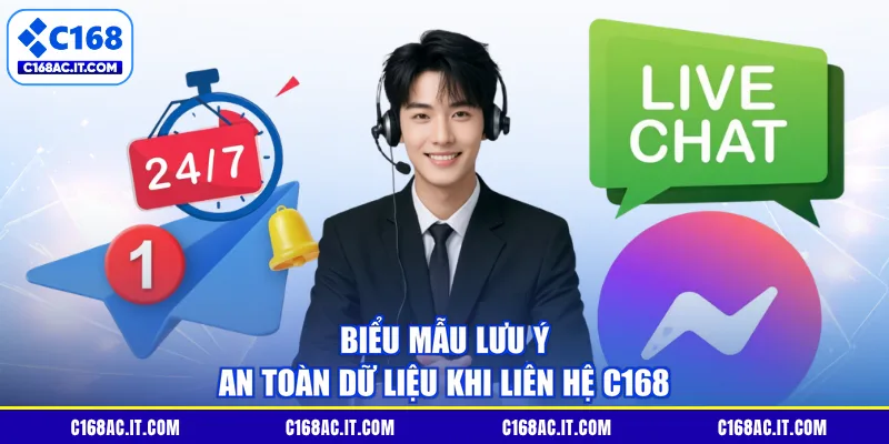 Biểu mẫu lưu ý an toàn dữ liệu khi liên hệ C168